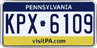PA license plate KPX6109