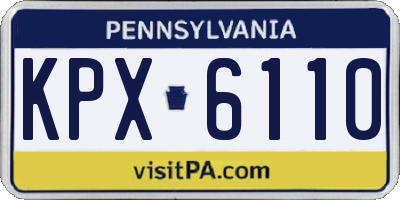 PA license plate KPX6110