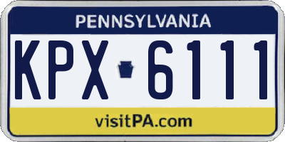 PA license plate KPX6111