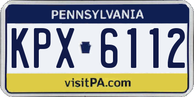 PA license plate KPX6112