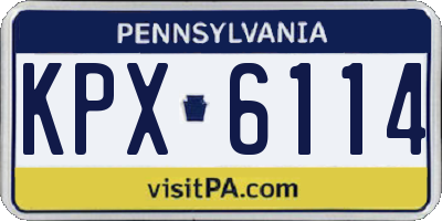 PA license plate KPX6114