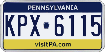 PA license plate KPX6115