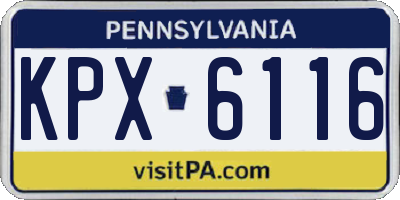 PA license plate KPX6116