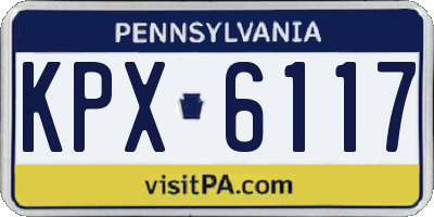PA license plate KPX6117