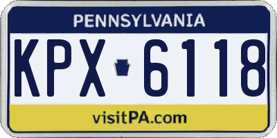 PA license plate KPX6118