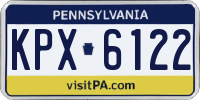 PA license plate KPX6122