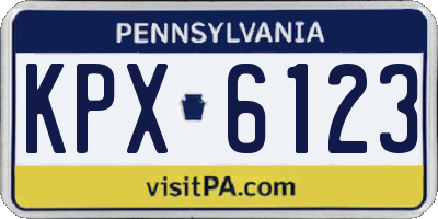 PA license plate KPX6123