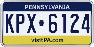 PA license plate KPX6124
