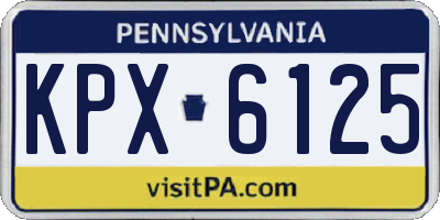 PA license plate KPX6125