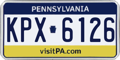 PA license plate KPX6126