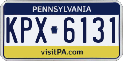 PA license plate KPX6131