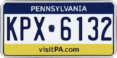 PA license plate KPX6132