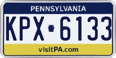 PA license plate KPX6133
