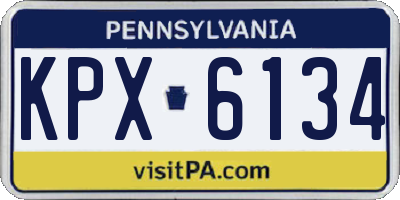 PA license plate KPX6134