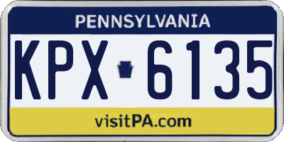 PA license plate KPX6135