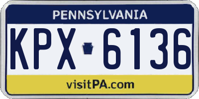 PA license plate KPX6136