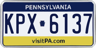 PA license plate KPX6137