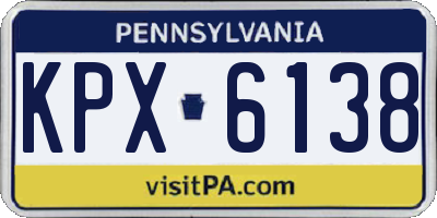 PA license plate KPX6138