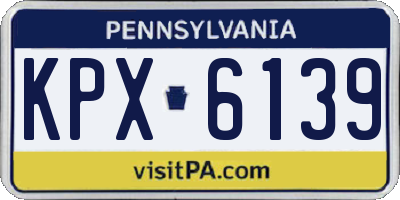 PA license plate KPX6139