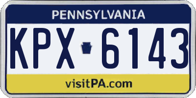 PA license plate KPX6143