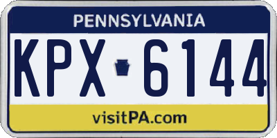 PA license plate KPX6144
