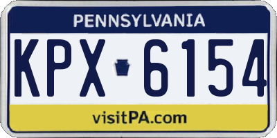 PA license plate KPX6154