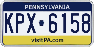 PA license plate KPX6158