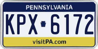 PA license plate KPX6172