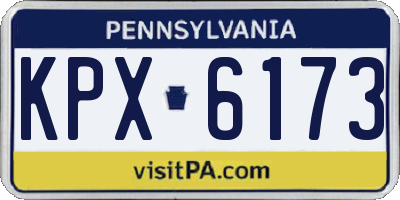 PA license plate KPX6173