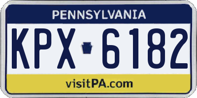 PA license plate KPX6182
