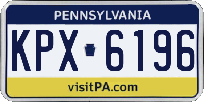 PA license plate KPX6196