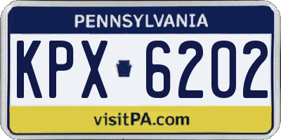 PA license plate KPX6202