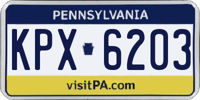PA license plate KPX6203