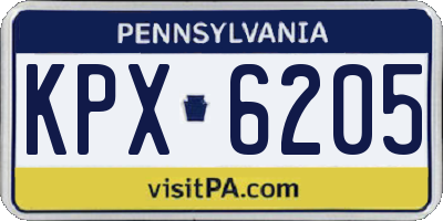 PA license plate KPX6205