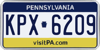 PA license plate KPX6209