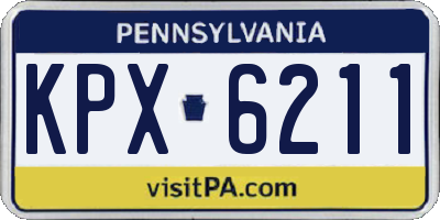 PA license plate KPX6211