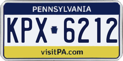PA license plate KPX6212