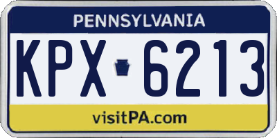 PA license plate KPX6213