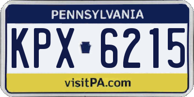 PA license plate KPX6215
