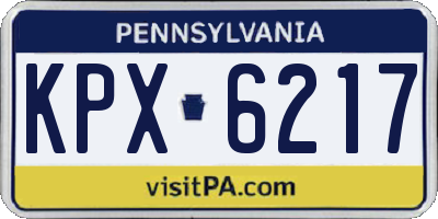 PA license plate KPX6217
