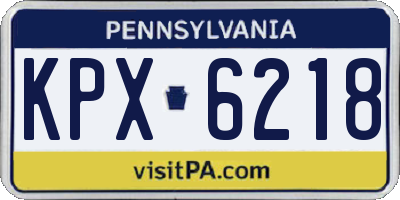 PA license plate KPX6218