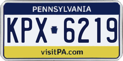 PA license plate KPX6219