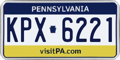 PA license plate KPX6221