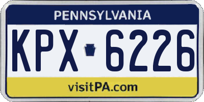 PA license plate KPX6226