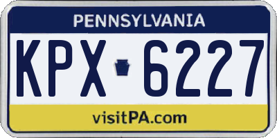 PA license plate KPX6227