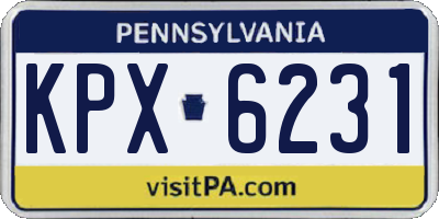PA license plate KPX6231