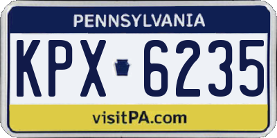 PA license plate KPX6235
