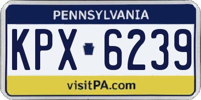 PA license plate KPX6239