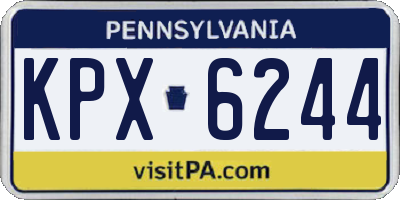 PA license plate KPX6244