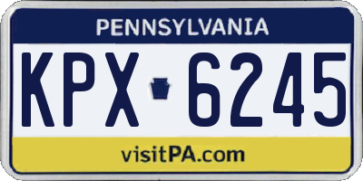 PA license plate KPX6245